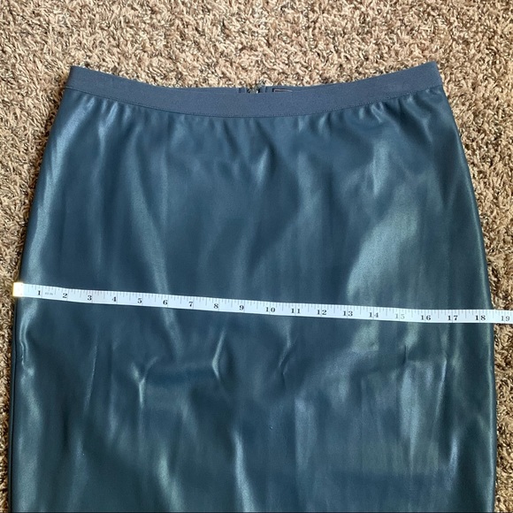 BCBG Blue Faux Leather High Waisted Pencil Skirt - Picture 9 of 10